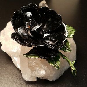 Vintage Original by Robert Black Rose Brooch